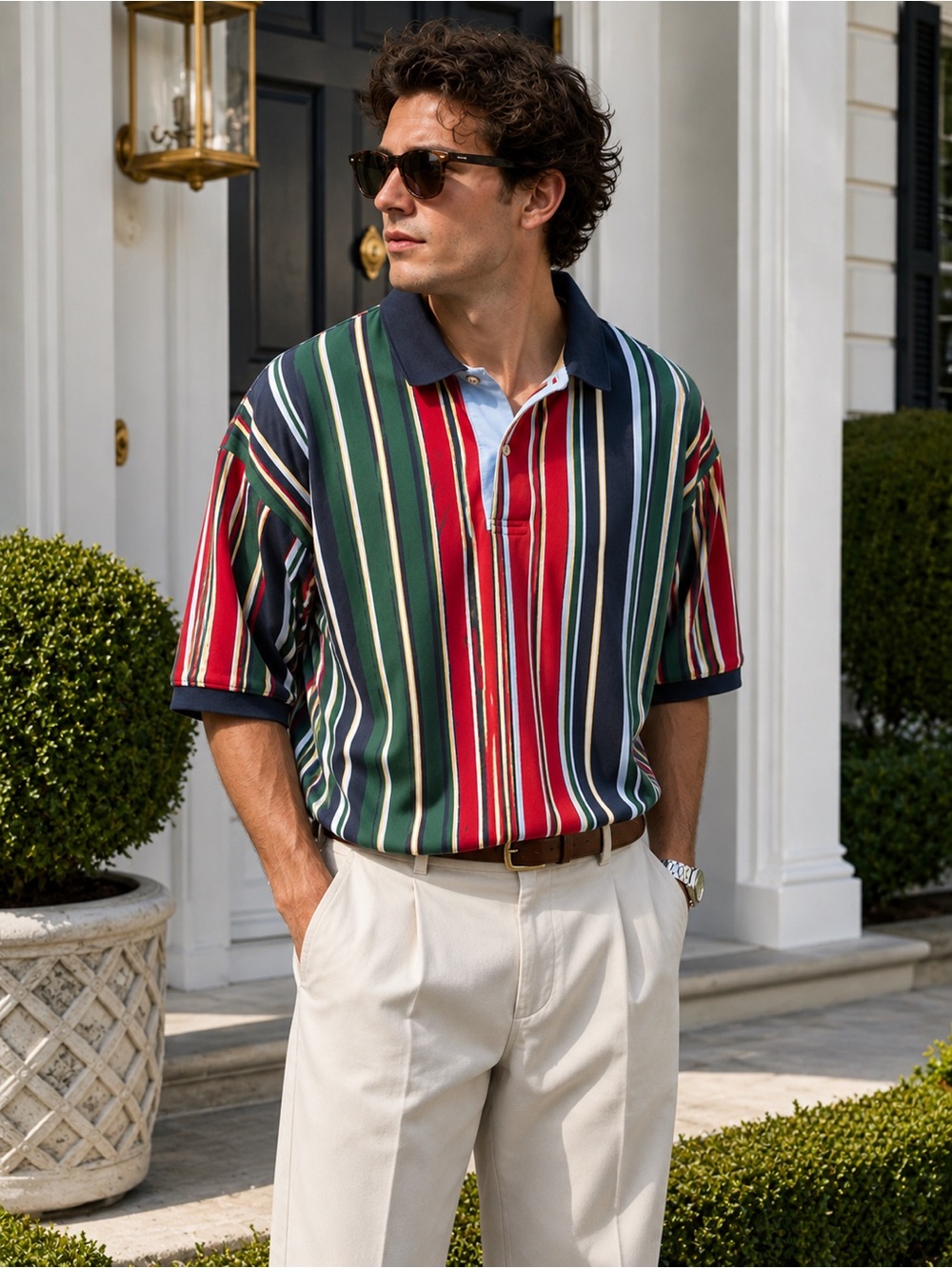Hunt Club Collection Vintage Striped Rugby Polo Shirt Men’s 2XLT